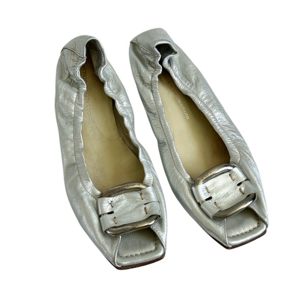 ATTILIO GIUSTI LEOMBRUNI AGL silver genuine leather ballet flat 41 11 - Picture 2 of 10